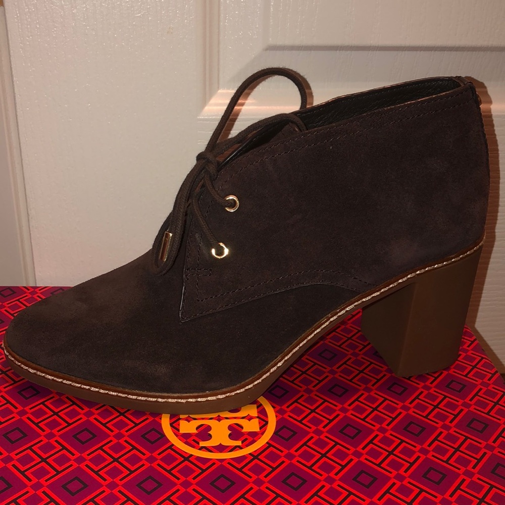New Tory Burch boots booties 10.5 brown suede fur